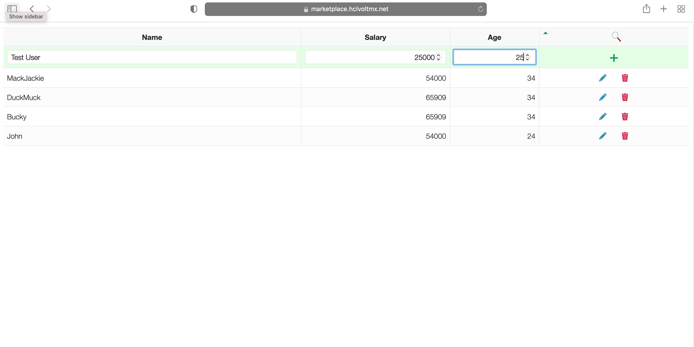 JsGrid - Screen-Thumbnail