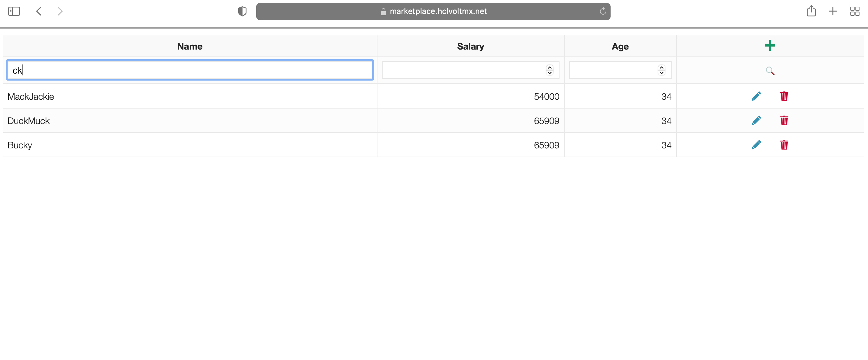 JsGrid - Screen-Thumbnail